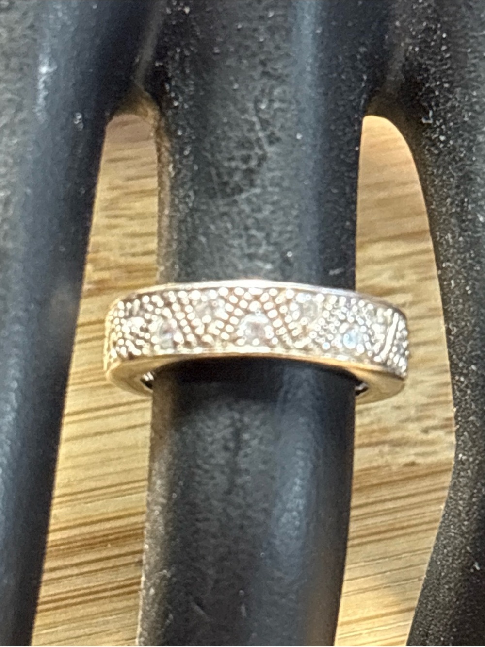 925 Sterling Silver Vintage C Z Band Ring Size 5